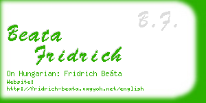 beata fridrich business card